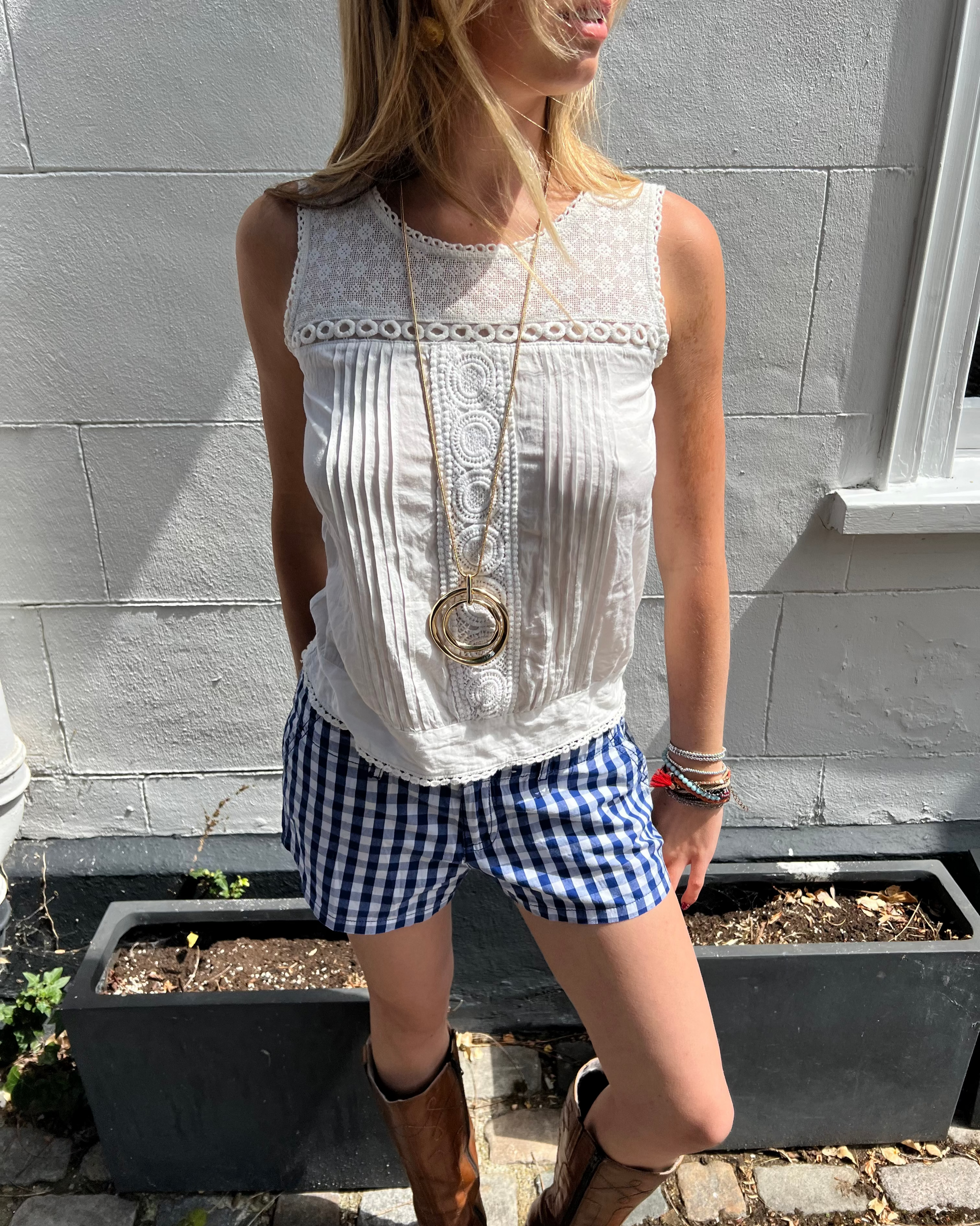 Lace trim tank top