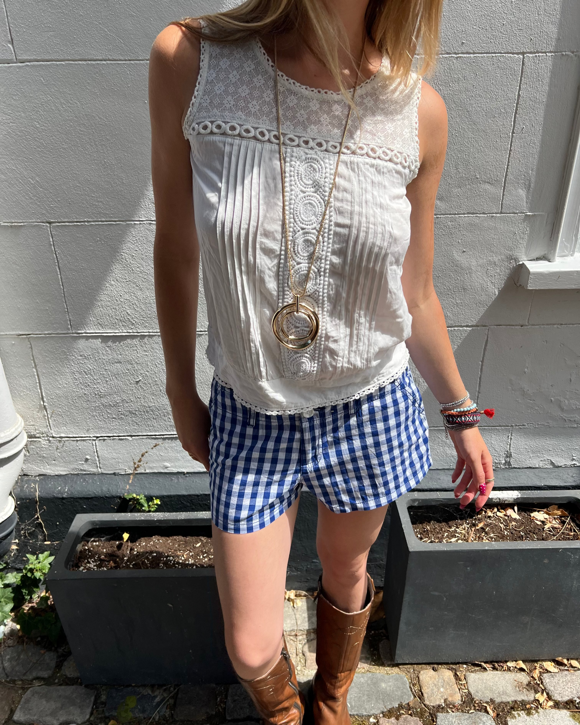 Lace trim tank top