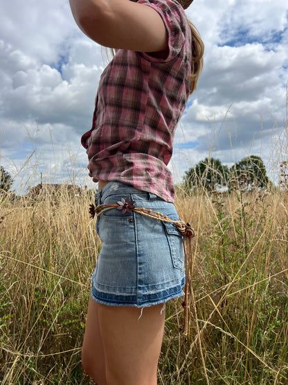 Lightwash denim mini skirt