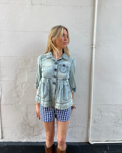 Denim swing jacket