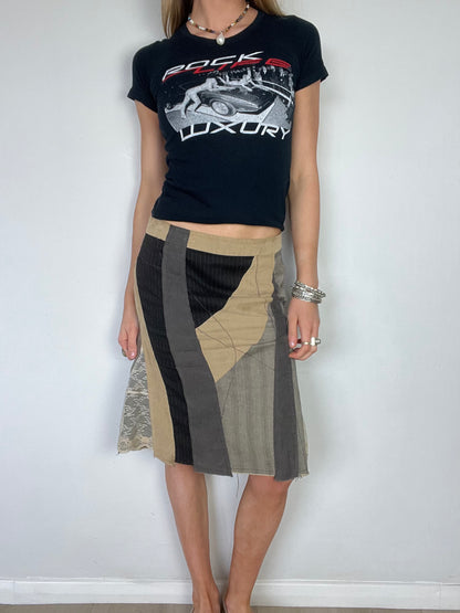 patchwork midi skirt, XS/S