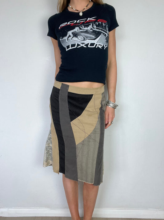 patchwork midi skirt, XS/S