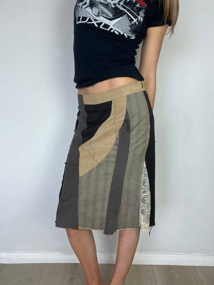 patchwork midi skirt, XS/S