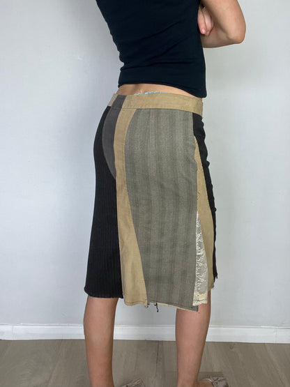 patchwork midi skirt, XS/S