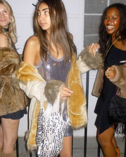 silver sequin mini dress