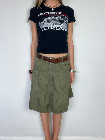 vila tiered midi skirt, L