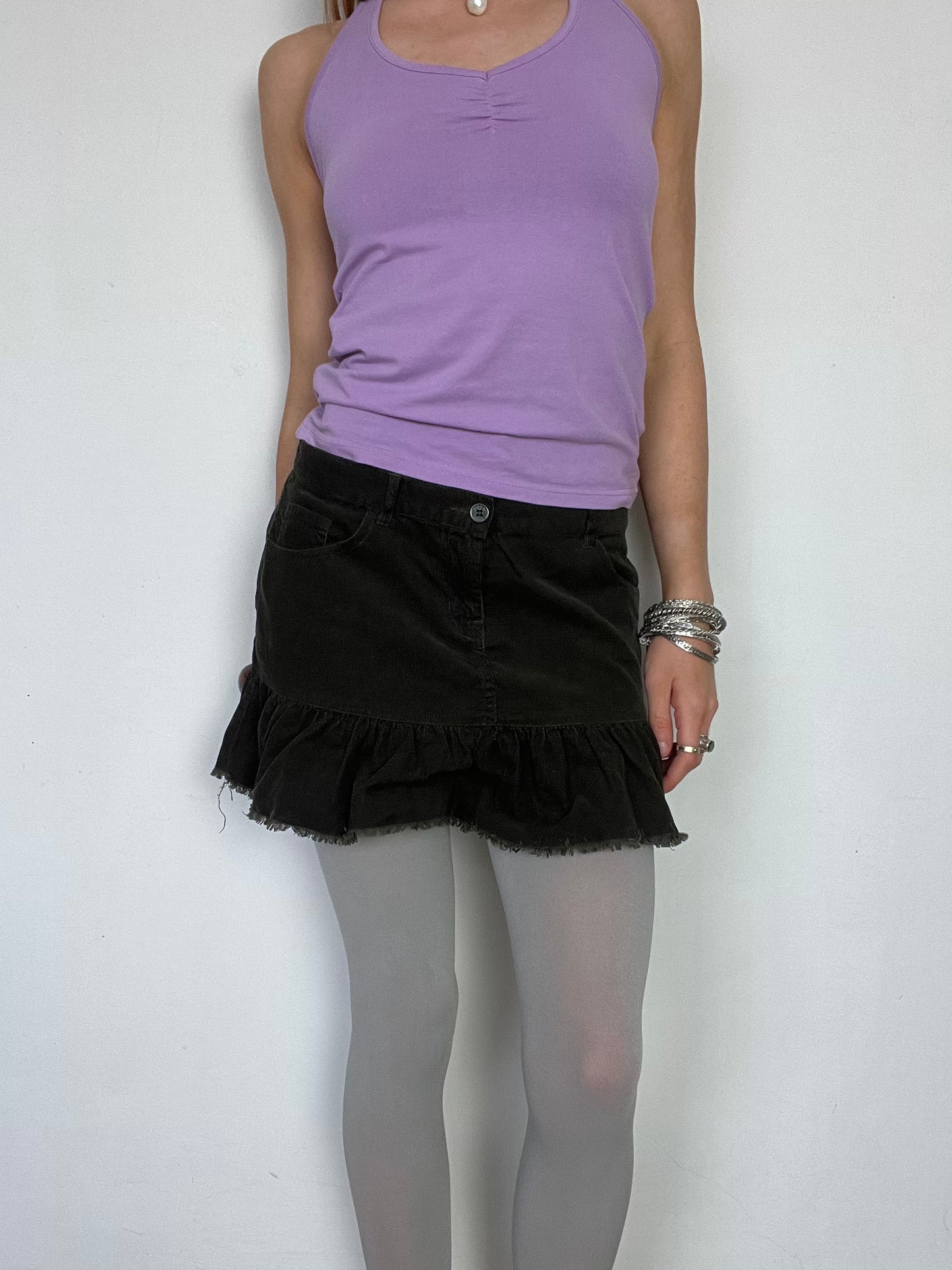 ruffle mini skirt, S/M