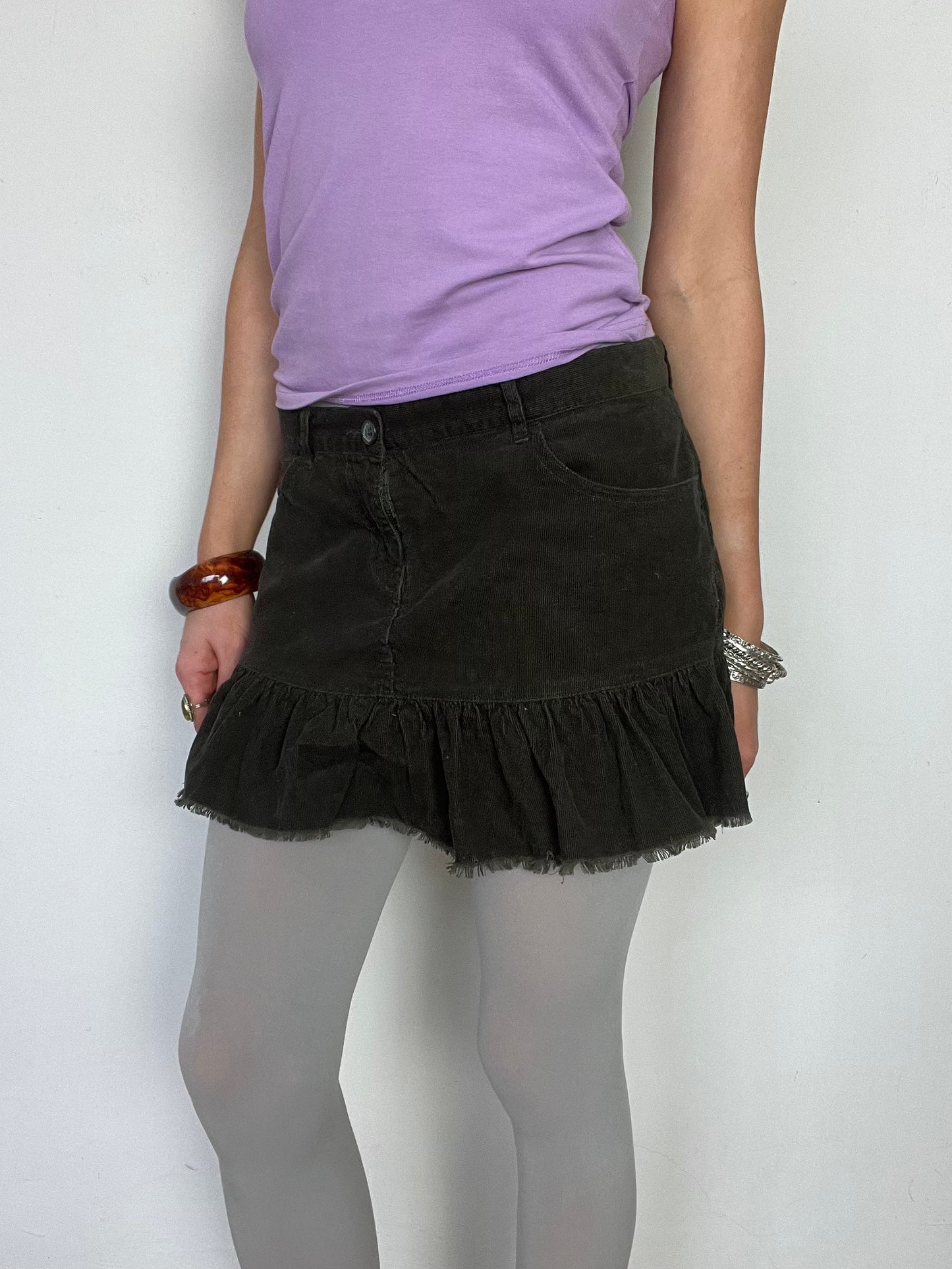 ruffle mini skirt, S/M