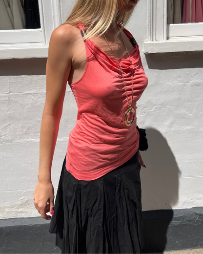 Morgan de toi pink cowl neck top