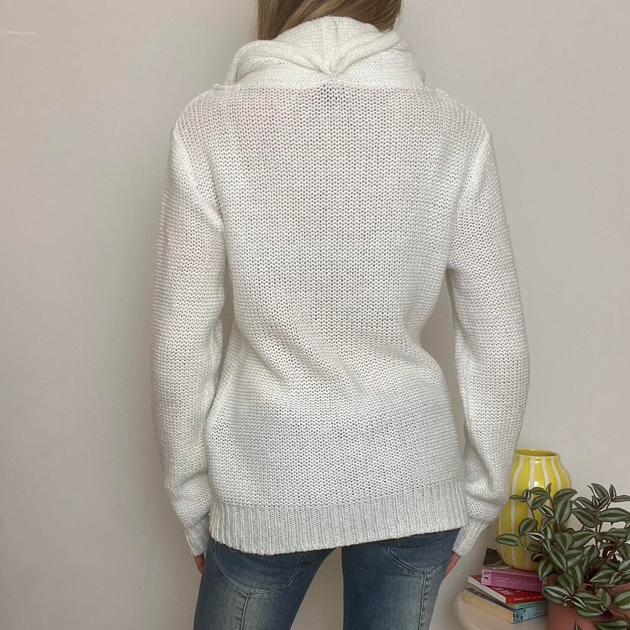 vintage 00s white cable knit jumper