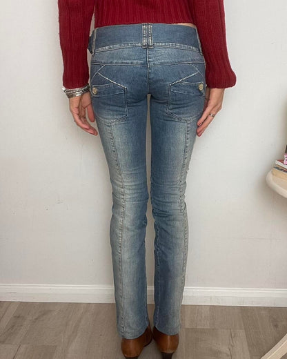 vintage embroidered bootcut jeans