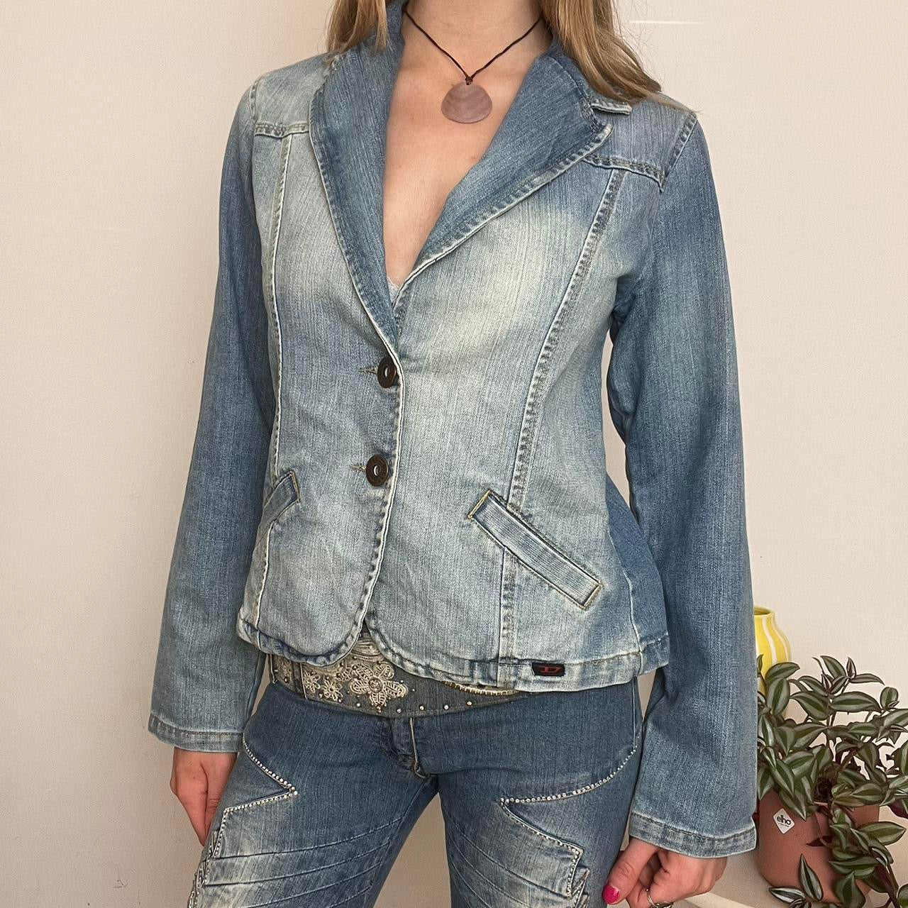 'Diesel' lightwash denim button up blazer