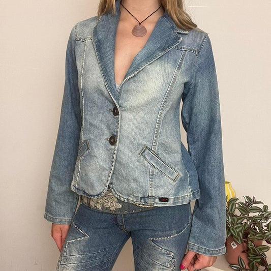 'Diesel' lightwash denim button up blazer