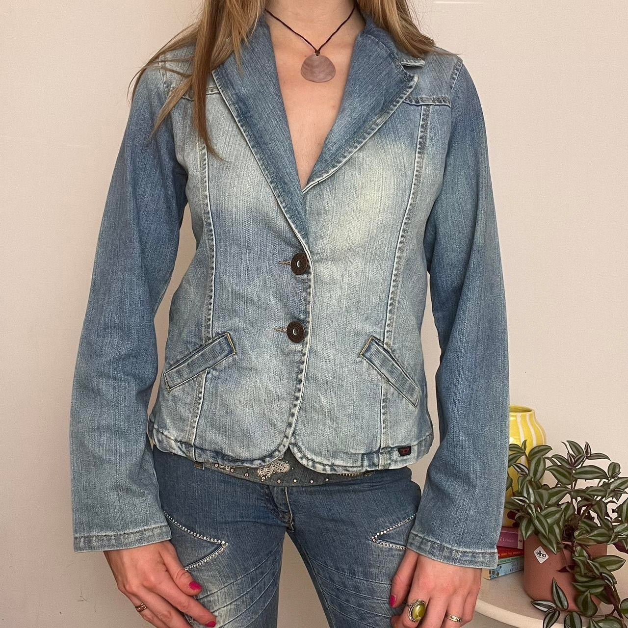 'Diesel' lightwash denim button up blazer