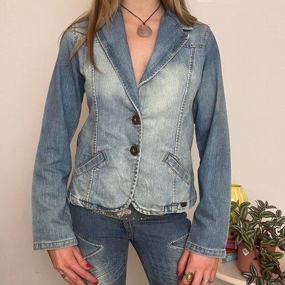 'Diesel' lightwash denim button up blazer