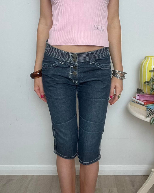 Morgan de toi dark wash denim capris