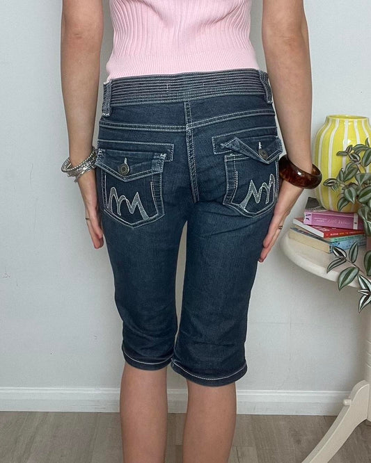 Morgan de toi dark wash denim capris