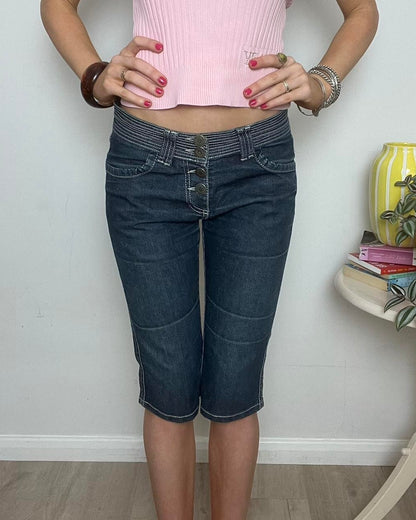 Morgan de toi dark wash denim capris