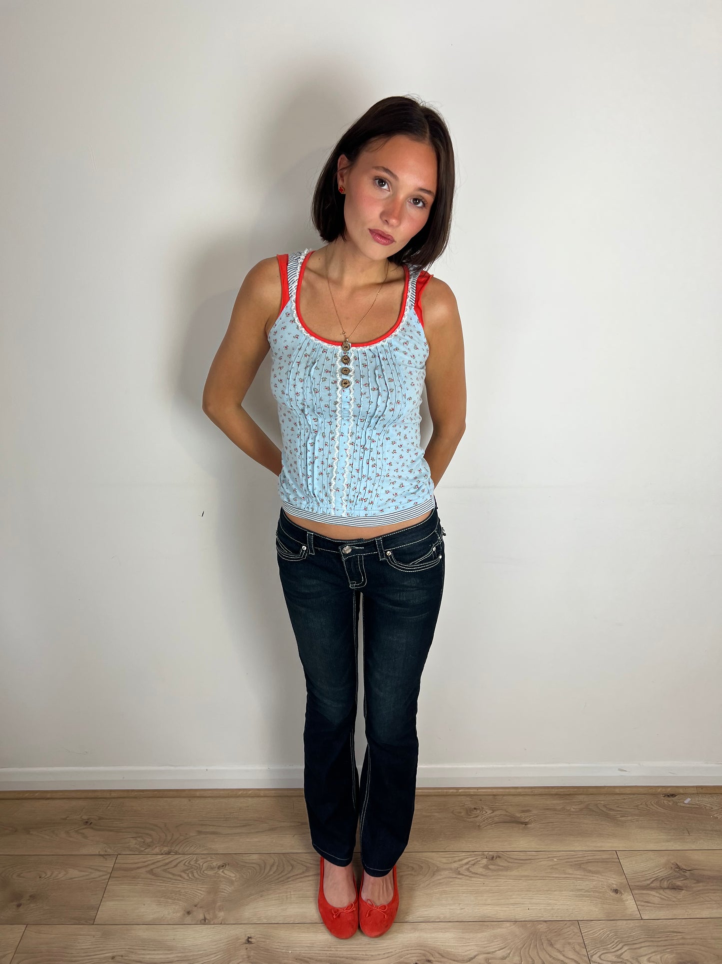 Vintage floral top, XS
