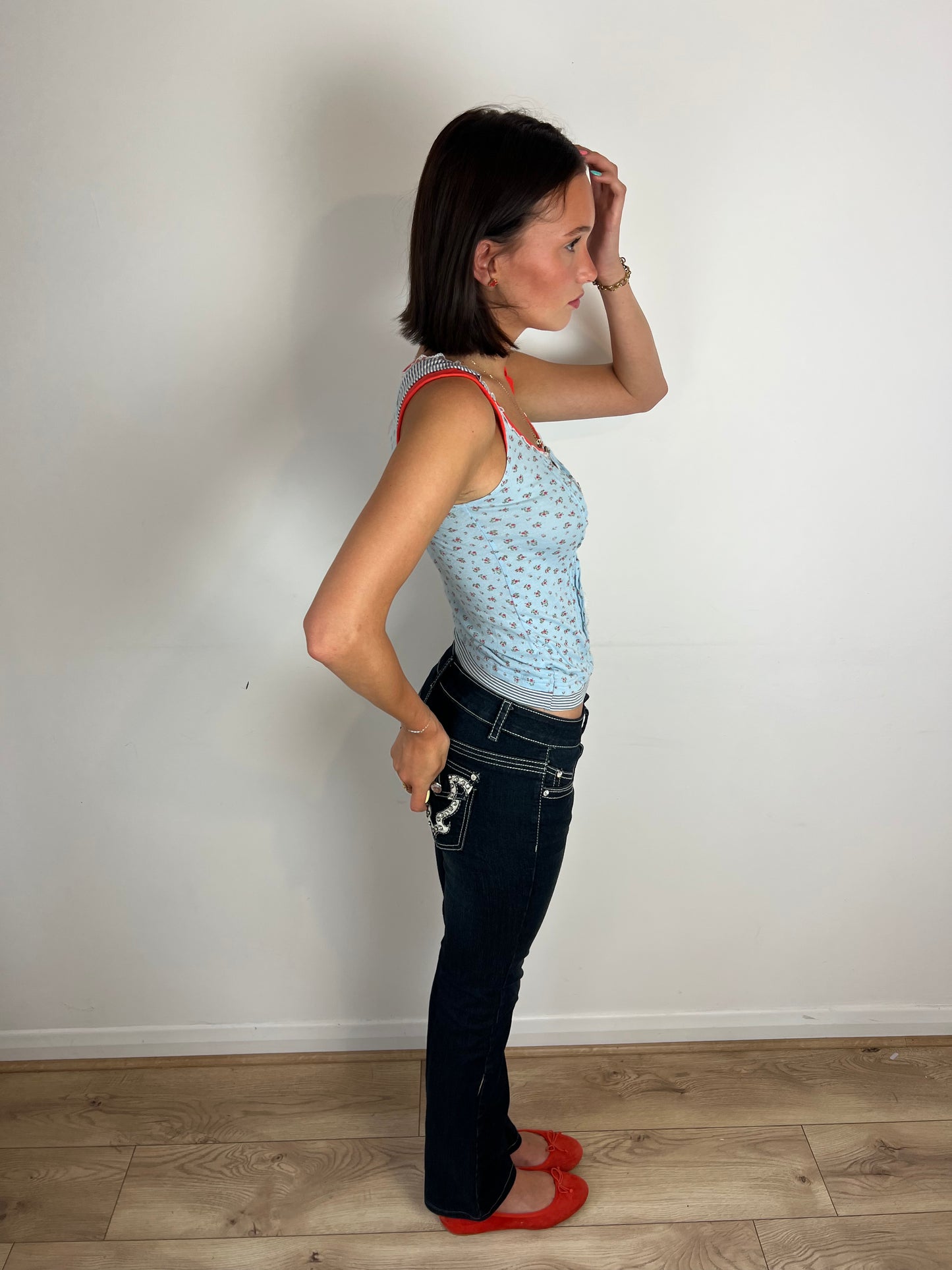 Vintage floral top, XS