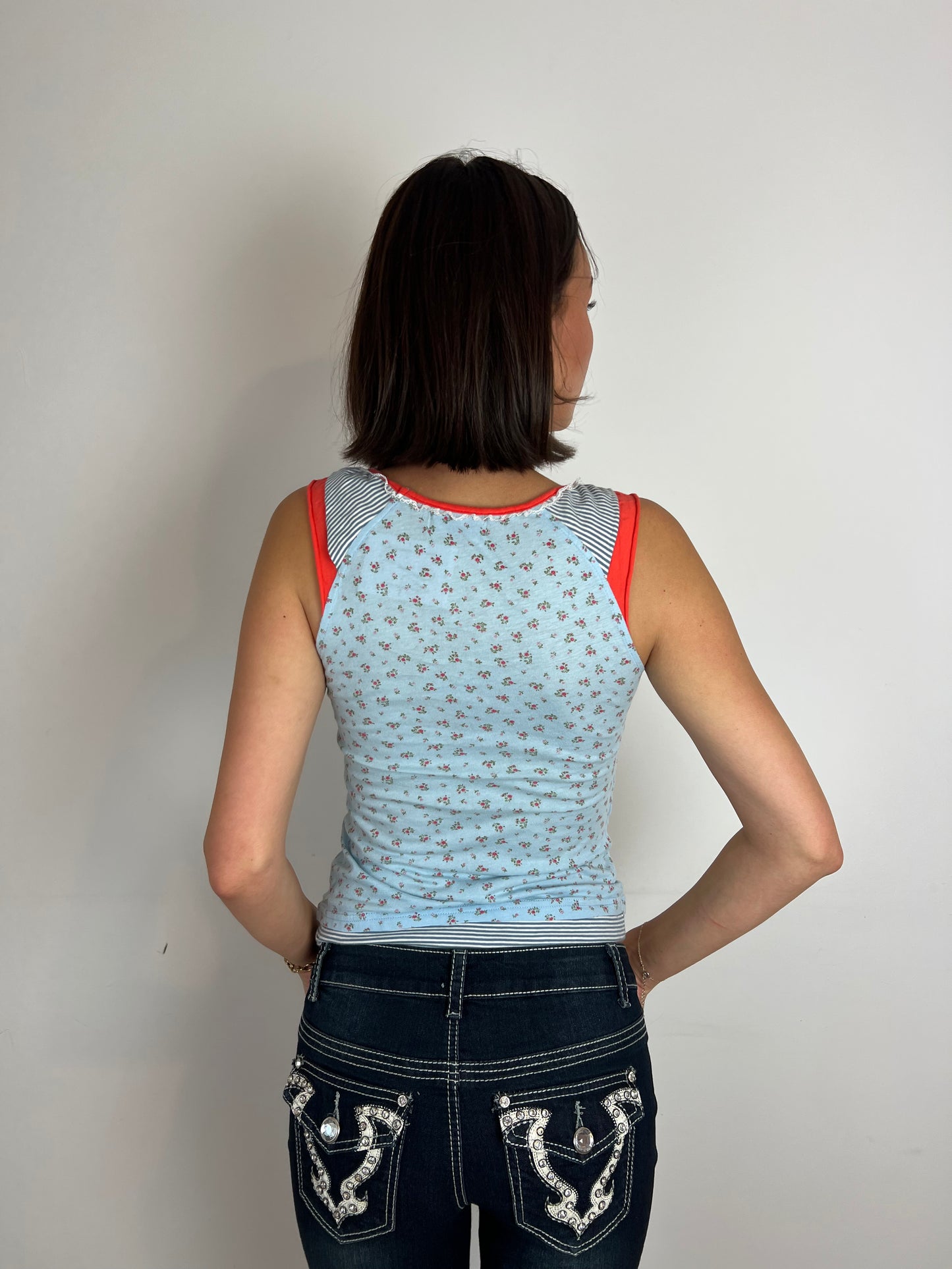 Vintage floral top, XS