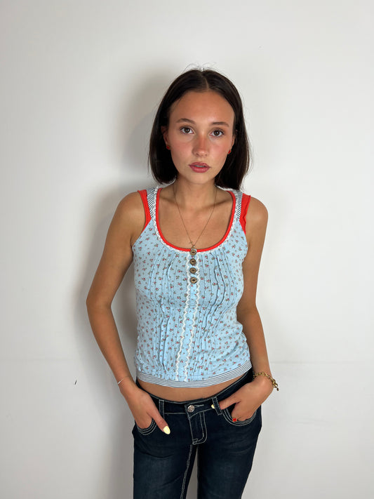 Vintage floral top, XS