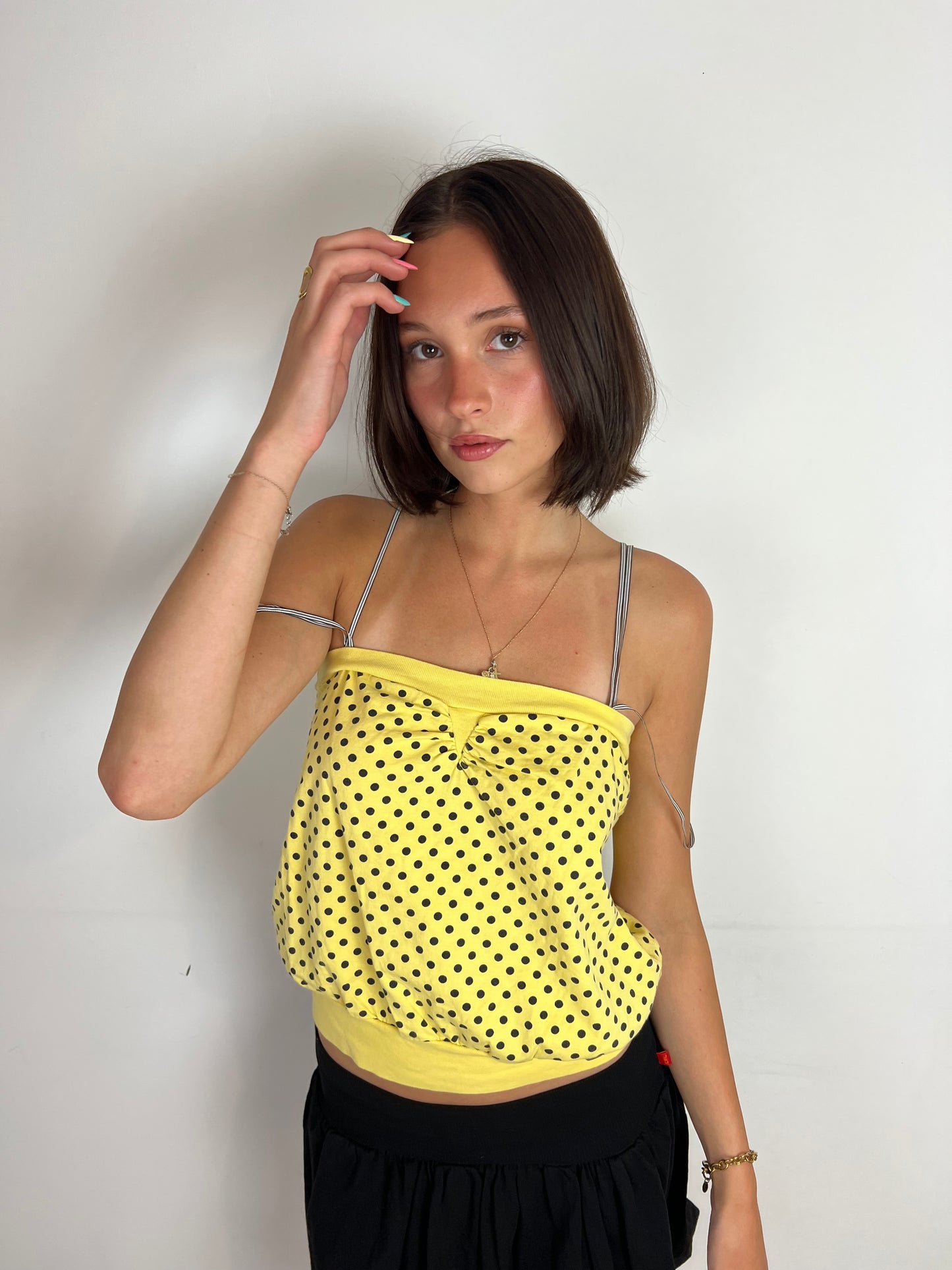 Ted Baker yellow polka dot top, M