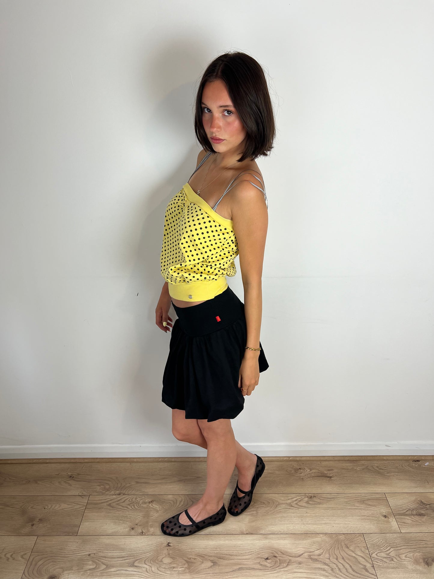 Ted Baker yellow polka dot top, M