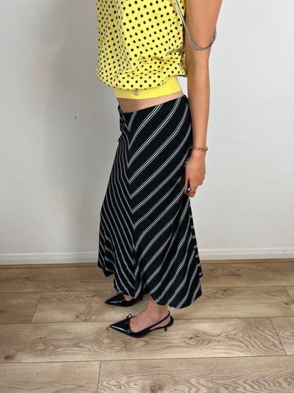 Vintage chevron midi skirt, M