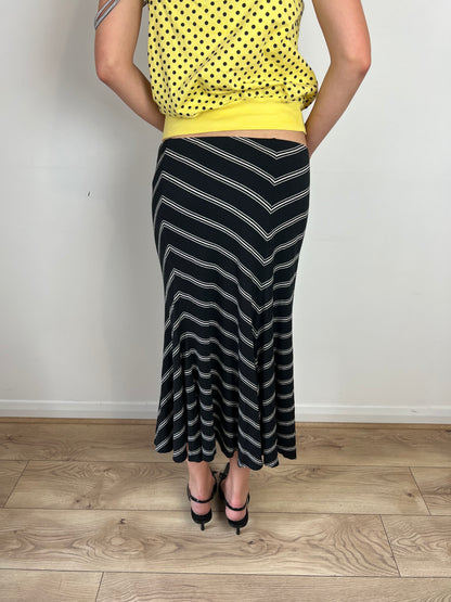 Vintage chevron midi skirt, M