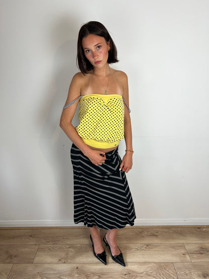 Vintage chevron midi skirt, M