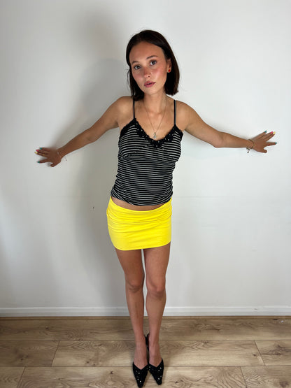 Vintage yellow mini skirt, S