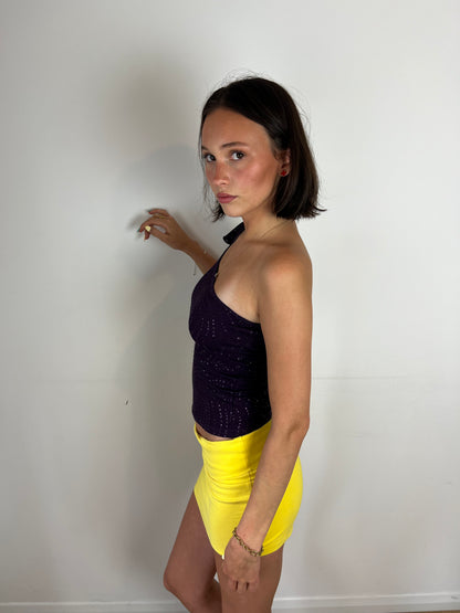 Vintage purple one shoulder top, S