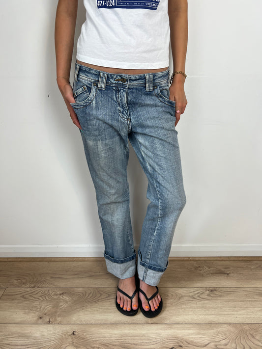 Vintage washed straight leg jeans, S