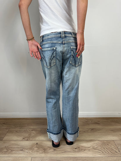 Vintage washed straight leg jeans, S