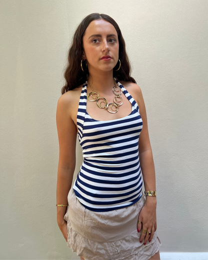 Striped halter neck top