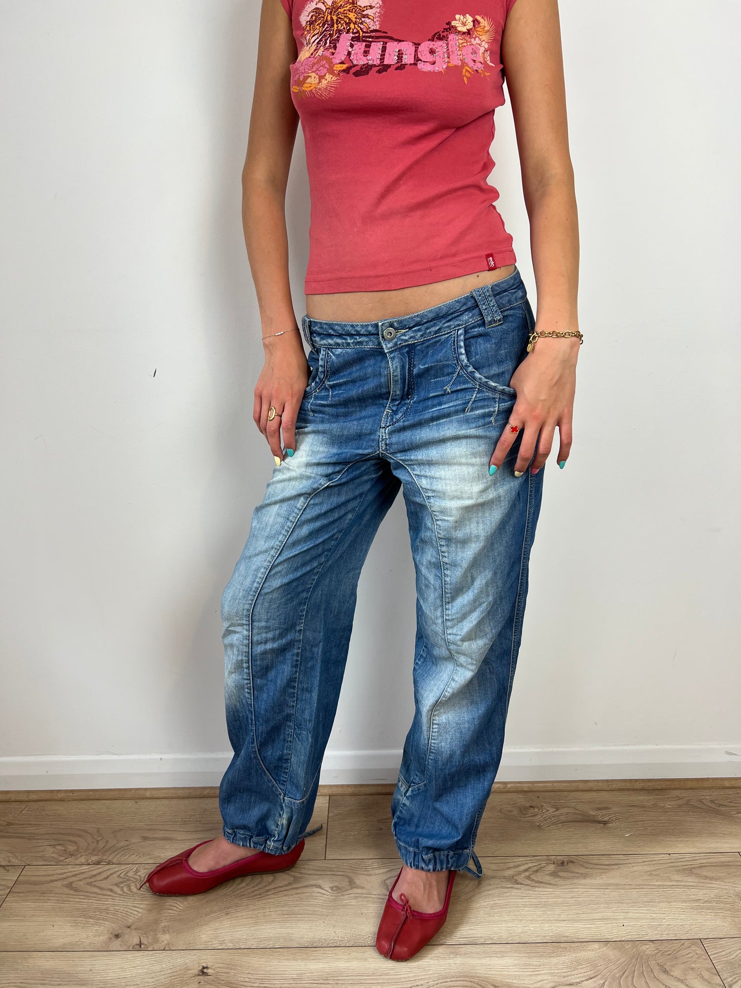 ONLY oversized parachute jeans, S