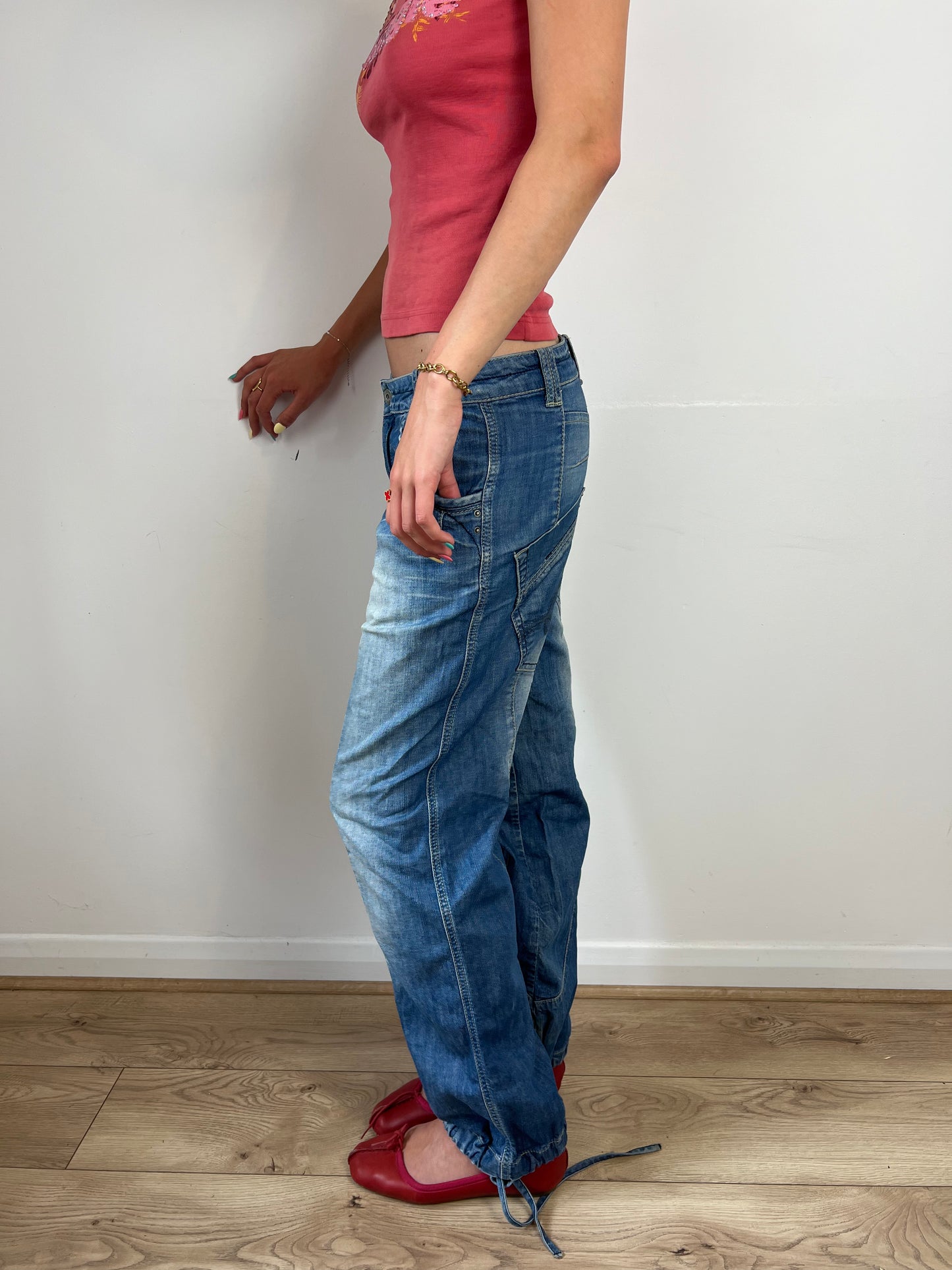ONLY oversized parachute jeans, S