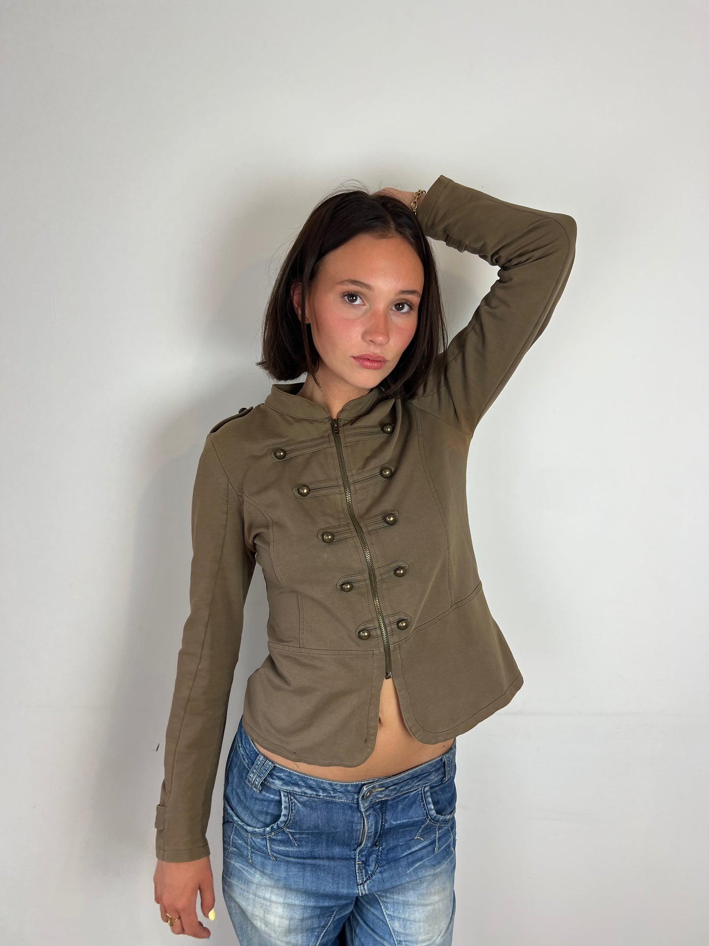Vintage khaki military jacket, M
