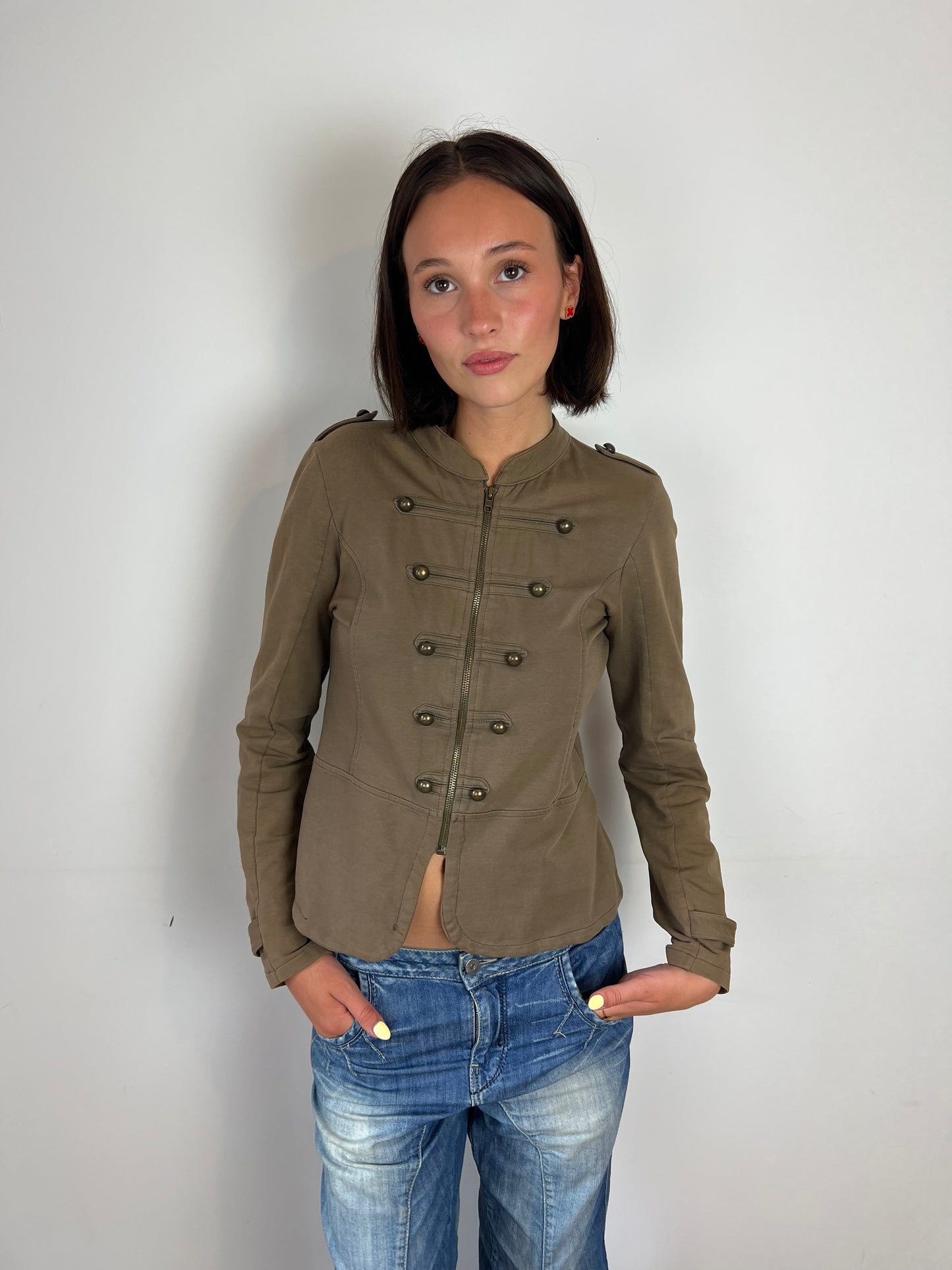 Vintage khaki military jacket, M
