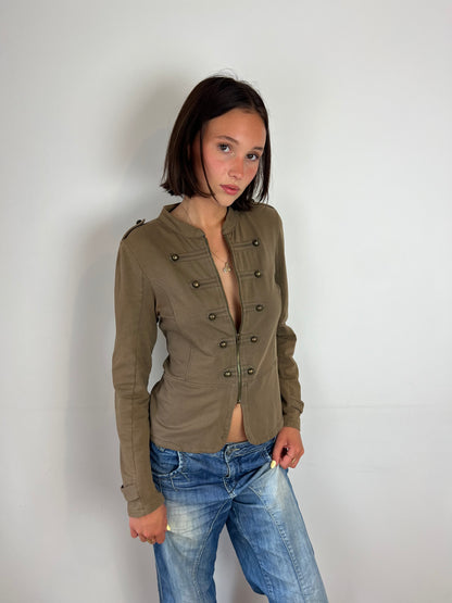 Vintage khaki military jacket, M