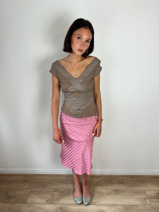 Vintage sheer brown top, S