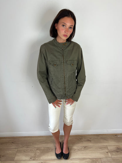 Vintage khaki cargo utility jacket, M