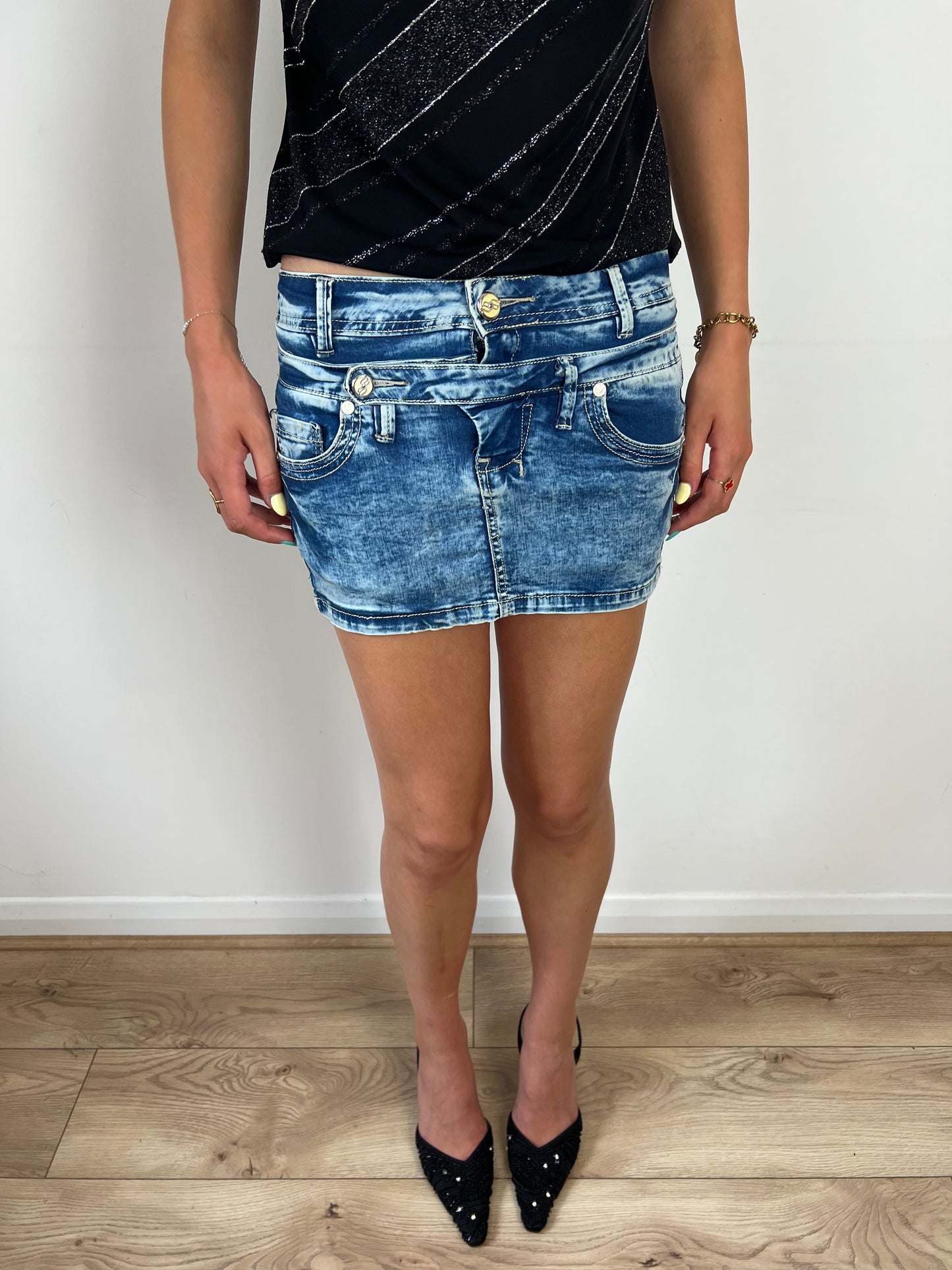Vintage denim mini skirt, XS