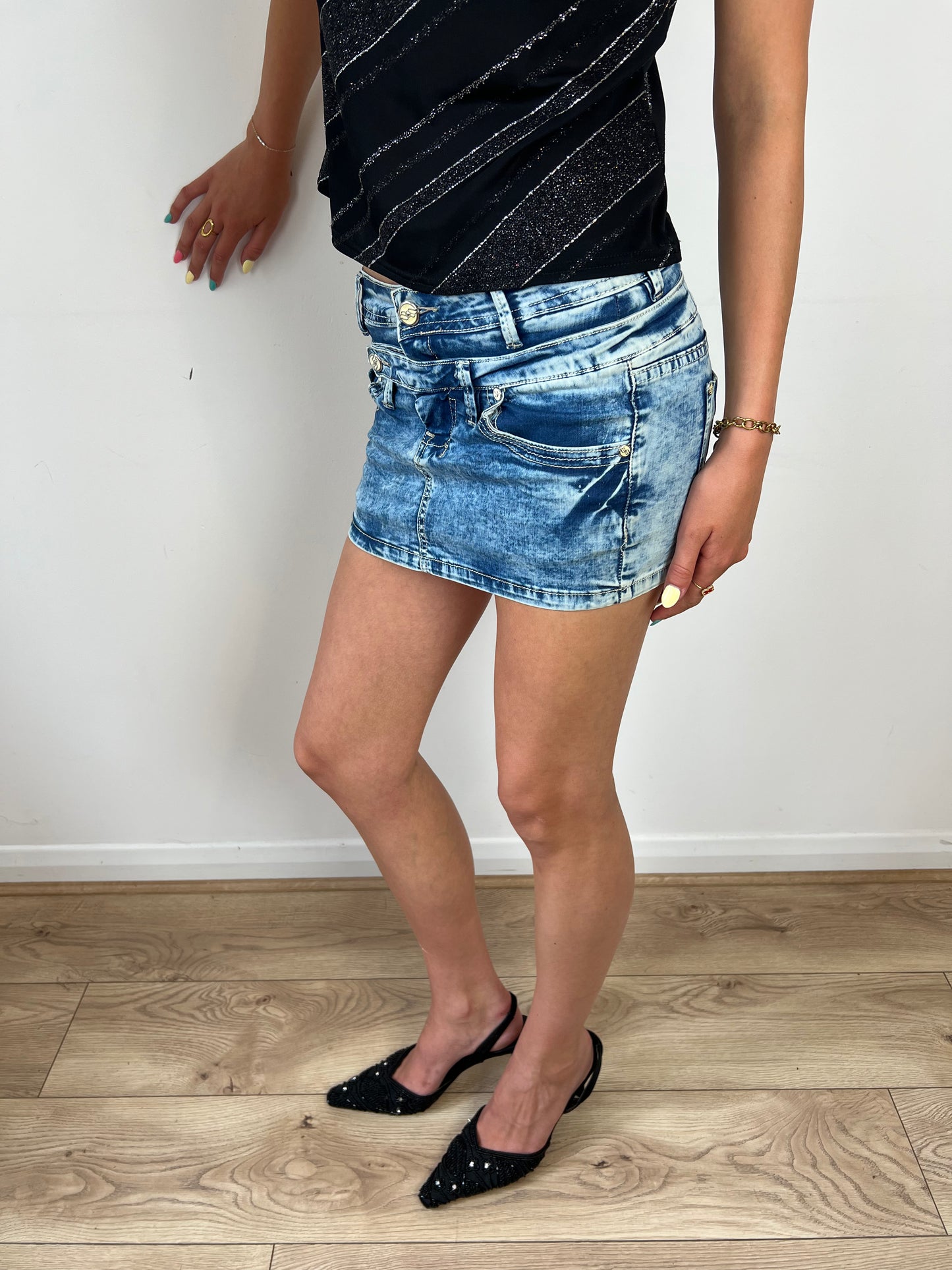 Vintage denim mini skirt, XS