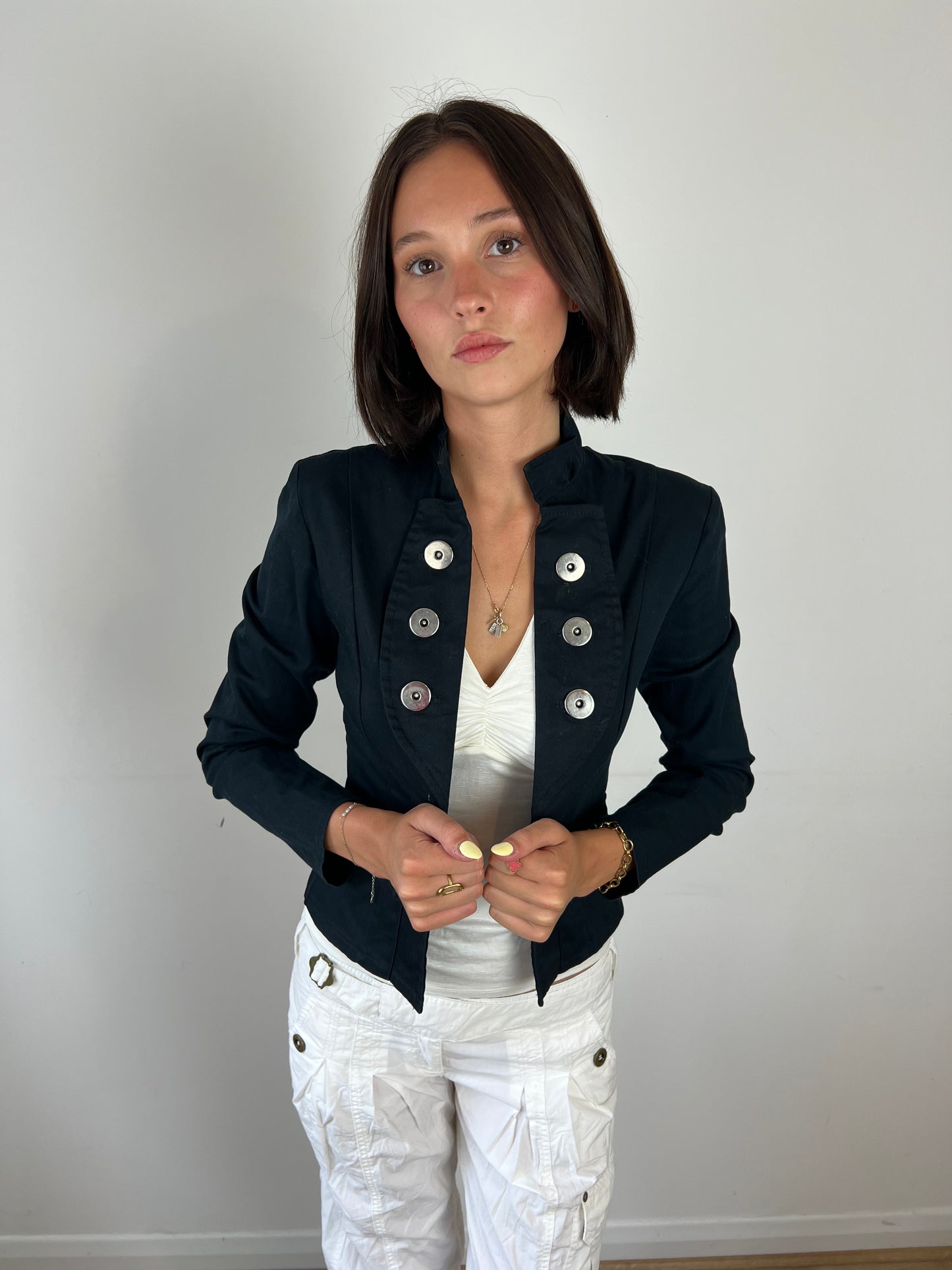 Vintage black military jacket, M