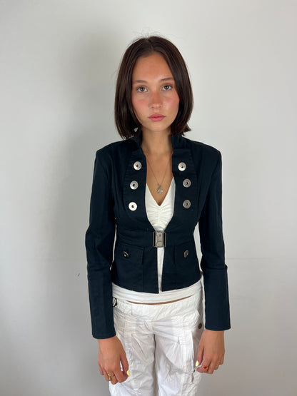Vintage black military jacket, M