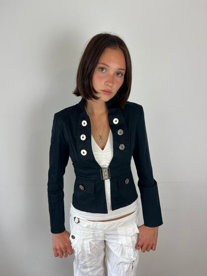 Vintage black military jacket, M