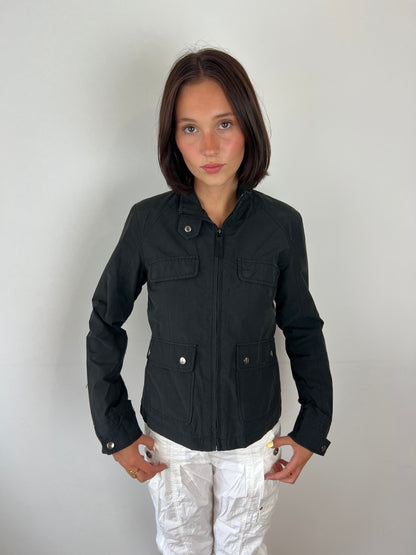 Vintage black cargo utility jacket, S