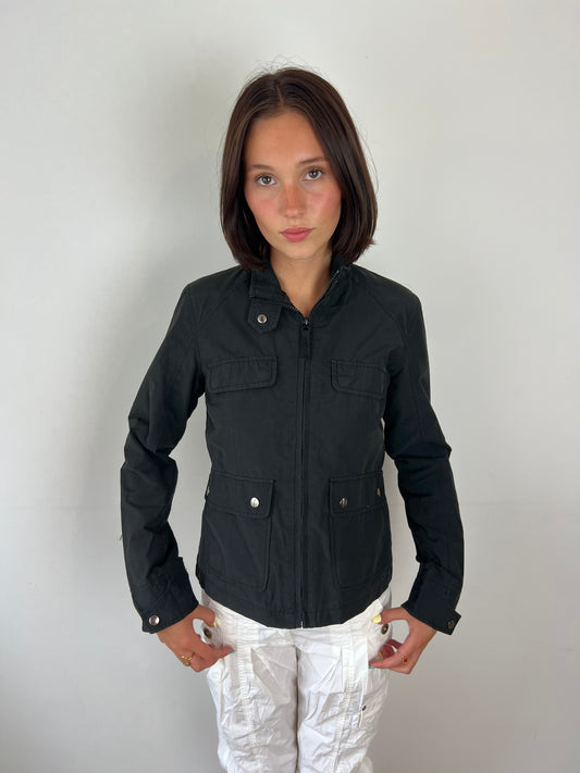 Vintage black cargo utility jacket, S